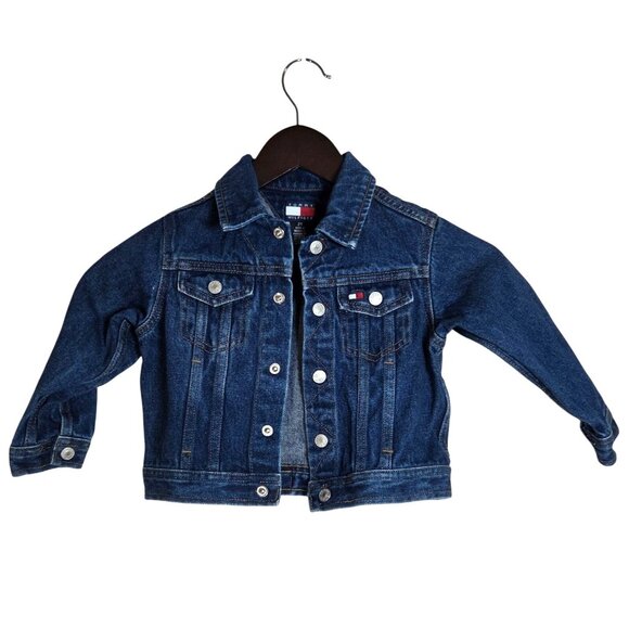 Tommy Hilfiger Unisex Toddler Kid's Classic Blue Denim Trucker Jean Jacket 2T - Picture 2 of 5